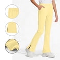 thumbnail image 3 of FYDUU School Uniform Pants for Girls Stretch Flared Pants Casual Trousers with Split for Kids Autumn Bell Bottoms Stylish Slacks 4-5 Years, 3 of 3