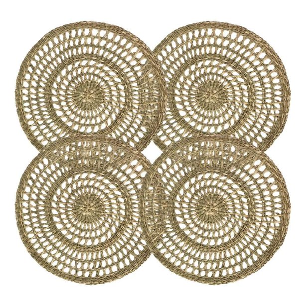 Round Seagrass Placemats , Table Decoration Charger Plate Alternative