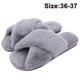 thumbnail image 1 of Pantuflas para mujer, punta abierta, peludas, esponjosas, para casa, acogedoras, de espuma viscoelástica, antideslizantes, de felpa, cruzadas, peludas, para interior y exterior Adepaton 2034321-1, 1 of 9