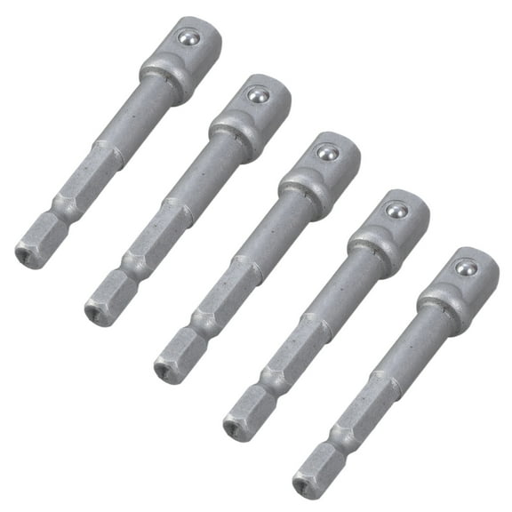 5Pcs 1/4inch Socket Adapter Drill Bit Set Nut Driver Power Extension Impacts Hexagon Shank Adapter Drills Wrench Sleeve