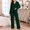 Green women's button down pajama set a1, variant on Cagogo Women's Button Down Pajama Set 2 Piece Long Sleeve Shirt and Pants Casual Collared Matching Lounge Sleepwear Solid Loose Fit Pjs Home Outfit, Hot Pink 2XL