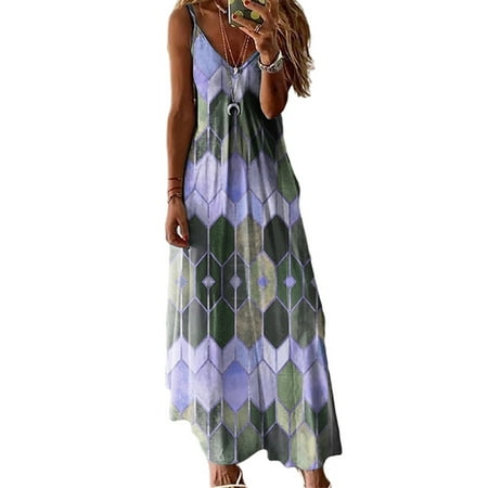 

Pajama Dress for Women Long Maxi Loungewear Sleeveless Sleepwear Night Dress Summer Floral Lounge Homewear
