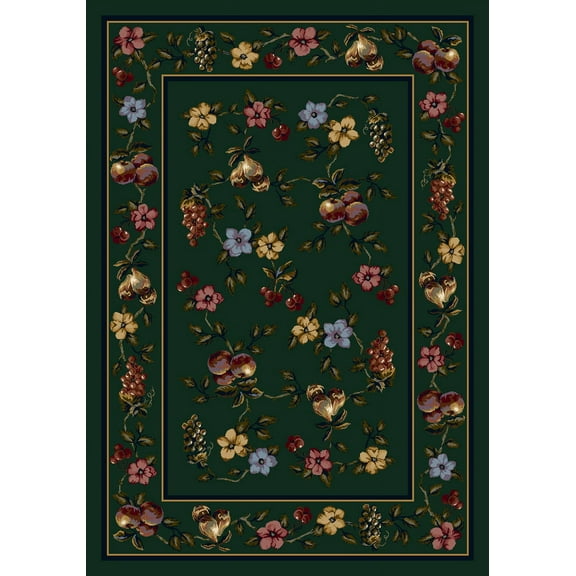 Milliken Signature Area Rug LORELEI EMERALD Lorelei Emerald Petals Peaches 7' 8" x 10' 9" Rectangle