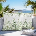 thumbnail image 3 of Green Eucalyptus Throw Pillow Covers 18x18 Inch Set of 2, Farmhouse Botanical Leaves Waterproof Outdoor Pillow Covers, Decorative Cushion Pillowcases for Couch, Sofa, Bed, Garden, Patio, 3 of 9