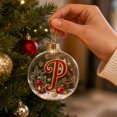 thumbnail image 3 of PLPPYFS Light Up Christmas Ornament, Christmas Holiday Letter Acrylic Ball with Warm LED, Mini Holiday Christmas Tree Hanging Decoration with Letter Scene Lighted for Window Xmas, 3 of 7