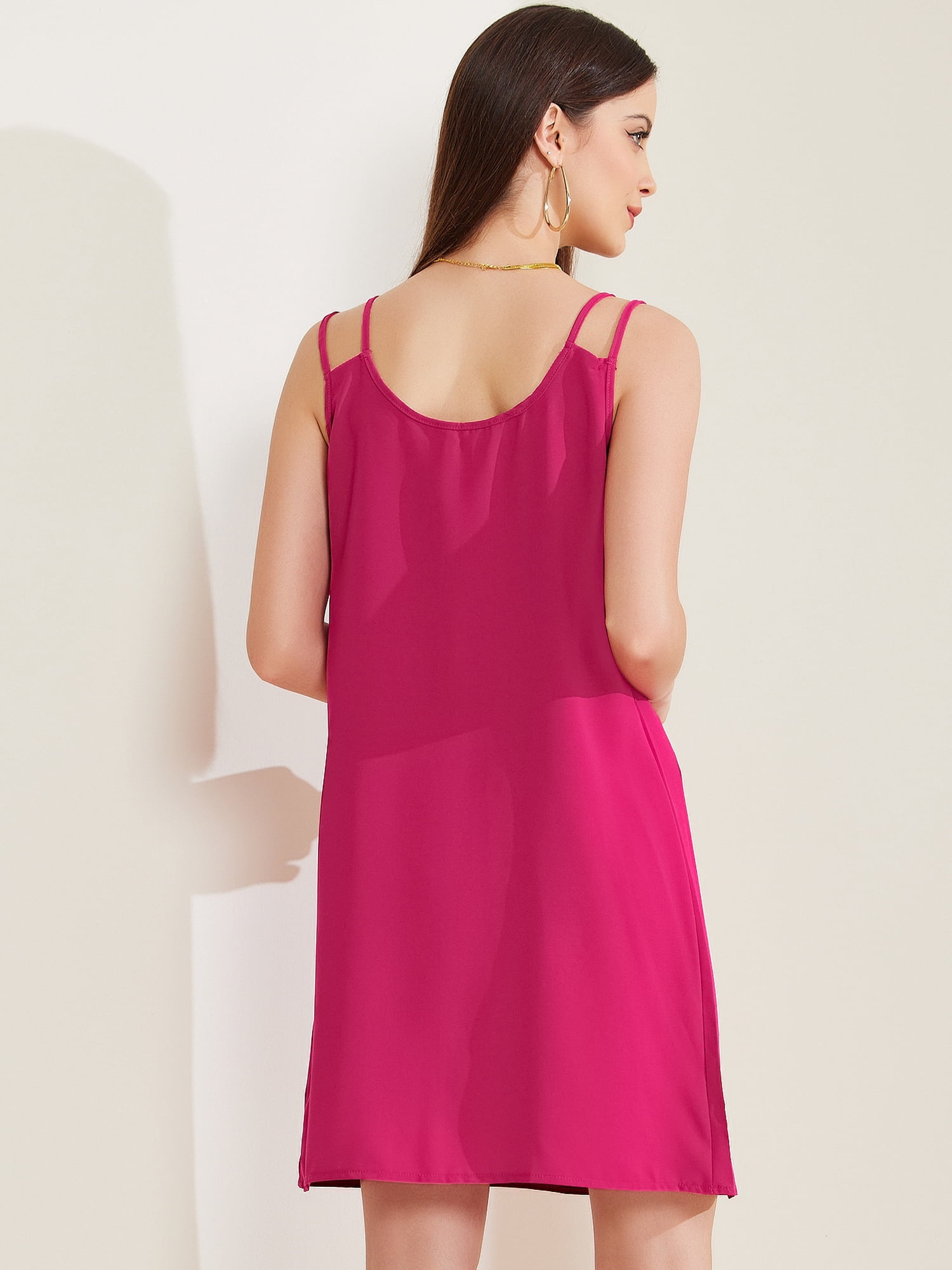 DARING DIVA Women's Mini Dresses Spaghetti Strap Dress M Rose Red