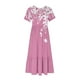 thumbnail image 2 of Vestido de Manga Corta para Mujeres Vestido de Verano de Cuello Redondo Impreso, Poliéster de Tamaño Verdadero Diario Y Vestido de Fiesta, 2 of 4