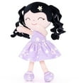 thumbnail image 6 of Gloveleya Toddler Stuffed Dolls Girl Gifts Plush Baby Doll Figure Toys Dark Hair with Purple Stars Dress 12 Inches, 6 of 6