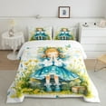 thumbnail image 2 of Erosebridal Cartoon Elf Comforter Sets Twin Size, Gold Flower Floral Comforters & Duvets, Reversible, 2 of 7