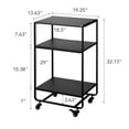 thumbnail image 7 of Yamazaki Home Rolling Utility Cart, Black, Steel, Wheels, 7 of 7