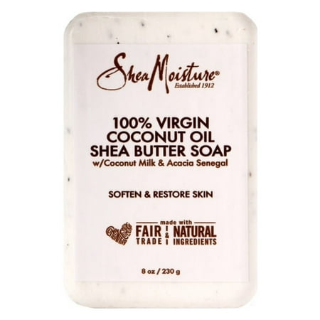 Shea Moisture Soap 8oz Bar 100% Virgin Coconut Oil & Shea (Pack of 3)