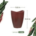 thumbnail image 3 of Ecobo 12.6 inches Eco-Friendly Round Pot Planter Onda Indoor/Outdoor use, Durable, Versatile & Lightweight, Designed by Brazilian Artisans, Contemporary All-Weather Design –Red, 3 of 4