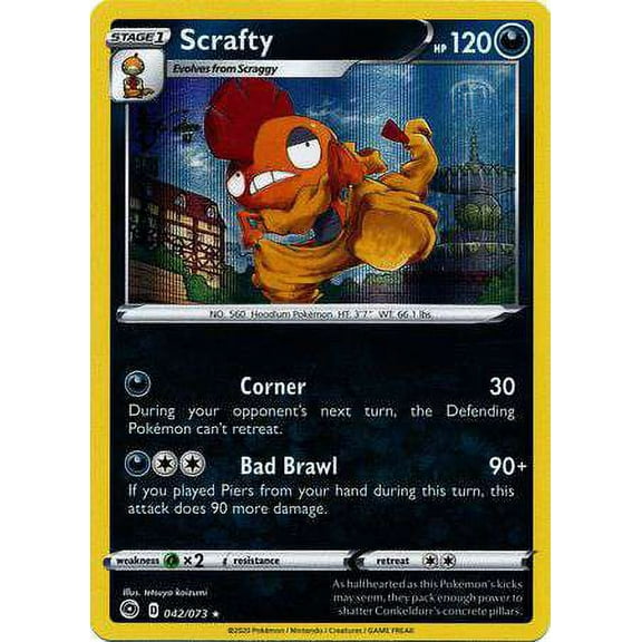 Pokemon Champion's Path Holo Rare Rare Holo Scrafty #42