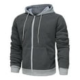 thumbnail image 4 of Wyzesi Boys Sweatshirtss Size 6-7 Grey Male Autumn and Winter Color Block Hoodie Color Block Hood Pullover Thread Drawstring Sweatshirt, 4 of 4
