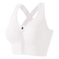 thumbnail image 2 of Aosijia Ladies Zipper Front Push-up Bra Gathered Yoga Underwear Fitness Running Sports Bra White XL, 2 of 7
