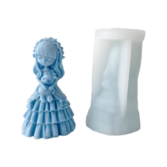 Cute Girl Silicone Molds Aroma-Gypsum Plaster Mold Epoxy Resin Casting Mould Making Crafts Home Ornament