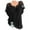 Black, variant on Lace Hollow T Shirts for Women Breathable Bat Sleeve V Neck Tee Loose Casual Summer Top Black L