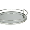thumbnail image 4 of DecMode 19", 14"W Silver Stainless Steel Metal Mirrored Tray with Elevated Rim and Handles, 2-Pieces, 4 of 11