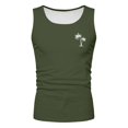 thumbnail image 4 of Mens Tank Tops Plus Size Summer Casual Beach Tank Top Palm Tree Print Vest Undershirt,Army Green,4XL, 4 of 4