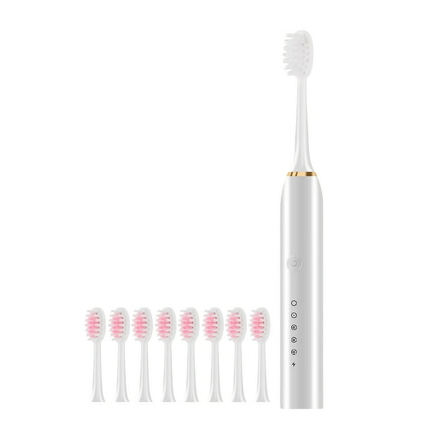 Pisexur Batería de cocina Cepillo de dientes eléctrico para adultos, recargable, cerdas suaves, sonido automático, herramienta de limpieza dental inteligente para par para la cocina del hogar