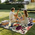 thumbnail image 6 of Outdoor Rug 3x5ft Purple Pink Flowers Leaf Large Area Rug Vintage Floral Indoor Outdoor Carpet Outdoor Rugs Mats for Patio Camping,RV,Front Door, Outside Decor, 6 of 9