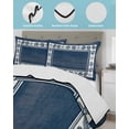 thumbnail image 4 of Navy Blue Beach 3 Piece Quilt Set Full Size, Coastal Summer Starfish Shell Coral Nautical Vintage Soft Bedspread Coverlet Bedding Set Microfiber Comforter Set with 2 Pillowcases for Bedroom, 4 of 9