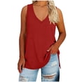 thumbnail image 1 of StSilkitty Loose Tank Tops for Womens Summer Plus Size V Neck Loose Tunic Blouses Summer Solid Color Sleeveless Shirts, 1 of 6