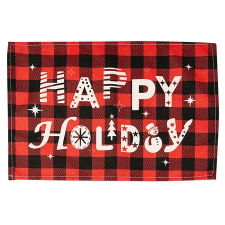 

Outfmvch christmas decorations home decor Red And Black Christmas Table Placemats Christmas Rustic Vintage Washable Table Mats