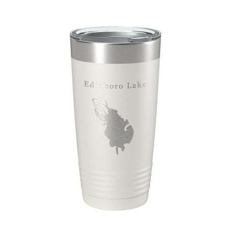

Edinboro Lake Map Tumbler Travel Mug Insulated Laser Engraved Coffee Cup Pennsylvania 20 oz White