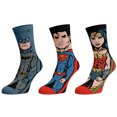 thumbnail image 1 of DC Comics Batman Superman Wonder Woman 3 Pack Animigos Crew Socks, 1 of 1