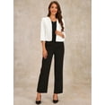 thumbnail image 4 of DARING DIVA Women's Open Front 3/4 Sleeve Peplum Business Blazer XL White, 4 of 6