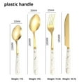 thumbnail image 2 of SUKVPSI Juegos de Cubiertos Juego de 24 Cucharas y Cuchillos con Tenedor con Soporte, Cubiertos con Temática de Patrón de Mármol, Cuchillos, Tenedores y Cucharas Chapados en Oro de Acero Inoxidable, con Mango con Estampado de Mármol Cerámico, 2 of 8