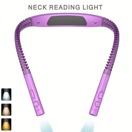 Bendable Neck Book Light with 80-Hour 3-Color (White/Green/Blue) & 6-Brightness Adjustable - Hands-Free Bedside Lamp Auto Shut-Off Timer for Reading Camping Crafting E-Book Lovers Gift - & Play
