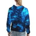 thumbnail image 7 of Disketp Ice Blue Fire Wolf Womens Casual Hoodies Crew Neck Long Sleeve Sweatshirts Pullover Tops-Small, 7 of 7