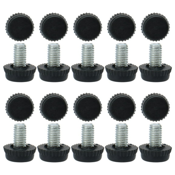 M6 x 10 x 15mm Leveling Feet Adjustable Support Cover for Machine Leg 20pcs