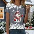 thumbnail image 6 of larppty Christmas Shirts Women Snowflake Snowman Christmas Tshirt Funny Merry Xmas Graphic Tee Tops (Grey, XL), 6 of 9