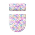 thumbnail image 5 of COEQINE Toilet Lid Dust Cover 2 Piece Set, Elastic Bottom Universal Easy Installation Toilet Cover Set for Indoor Decoration, Daisy Floral Rainbow Colors, 5 of 7