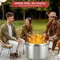 thumbnail image 5 of Towallmark Fire Pits for Garden, 35.4 Inch Smokeless Fire Pit, 304 Stainless Steel Wood Burning Fireplaces with Removable Ash Pan & Stand, Portable Safe Burning Firepit, 5 of 7