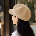 thumbnail image 5 of Women Summer Straw Newsboy Cap Beret Breathable Mesh Octagonal Cap Sun Hat Beach Hats for Women, 5 of 6