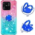 thumbnail image 3 of Phone Case for Xiaomi Redmi 10C, Shiny Bling Quicksand Effect TPU Bumper Case with Four Corners Protection Cover for Xiaomi Redmi 10C, Pink Blue, 3 of 7