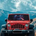 thumbnail image 3 of Uorisanigo Windshield Sun Shade Compatible with Wrangler JK JKU TJ,Galaxy Wolf Print Sunshade Sun Shade Shield Protector, Silver Aluminum Foil Film Structure,Front Window Cover Sunvisor, 3 of 7