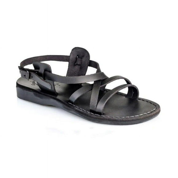 Jerusalem Sandals Tzippora - Sandale à Bride Arrière en Cuir - (Noir, 41)