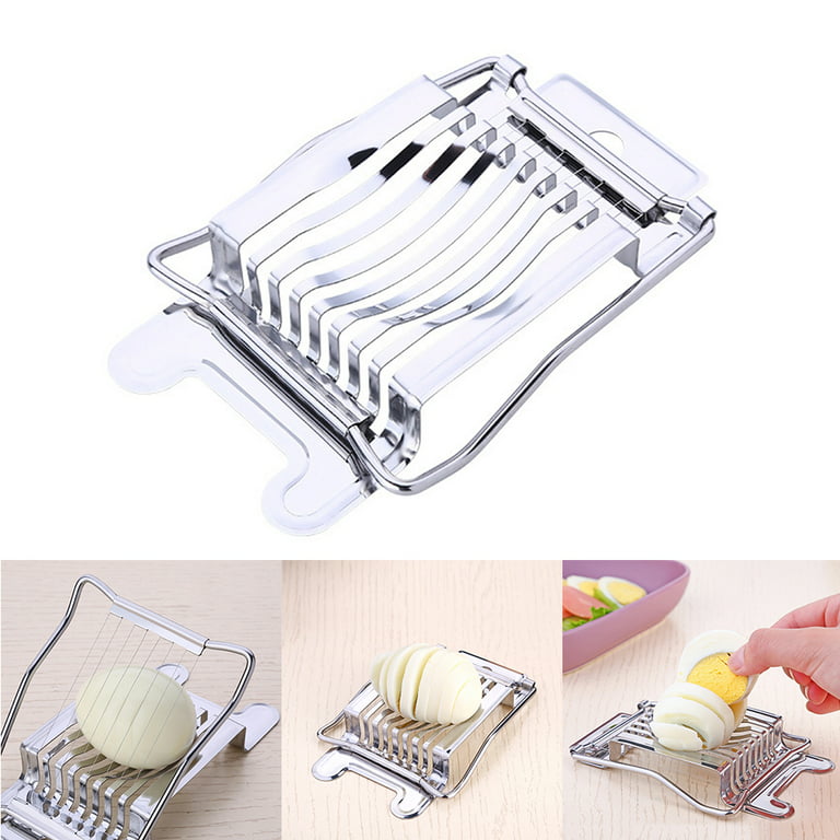 NVTED Luncheon Meat Slicer, Boiled Egg Fruit Soft Cheese Slicer Cutter,  Stainless Steel Wires, Cuts 10 Slices (White)