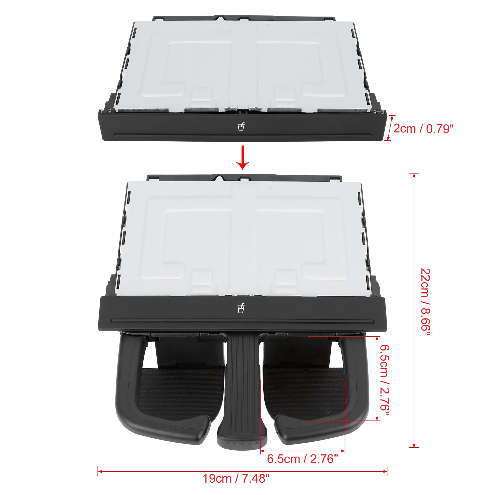 Unique Bargains 8P0885995B Folding Car Center Console Cup Holder Insert for Audi A3