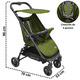 thumbnail image 4 of Carriola para Bebé Ligera Plegable Ruedas de Goma Cinturón 5 Puntos Toldo Apta desde 12 Meses Hasta 16 kg - Verde, 4 of 7