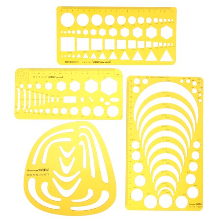 4 PCS Construction Paper Oval Templates Square Student