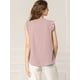 thumbnail image 5 of Allegra K Blusas vintage sin mangas con volantes para mujer Tops de trabajo con ribete de volantes Rosa L, 5 of 6