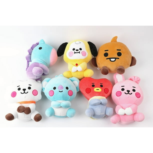 FSUK 7 Unids/set KPOP BTS BT21 20cm Peluche Juguete De Dibujos Animados Muñeca Colgante Decoraciones Niños Regalo