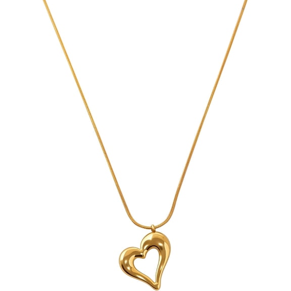 Terandius 18K Gold Plated Irregular Pendant Necklace for Women, Chunky Statement Snake Chain Jewelry Gift