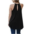 thumbnail image 5 of gakvbuo Flowy Tank Tops For Women Cold Shoulder Strap Sleeveless Shirts Blouses Round Neck Lace Up Sexy Hollow Backless Vest Long Camisole Summer Tops For Women Vacation Country Concert Outfits, 5 of 7